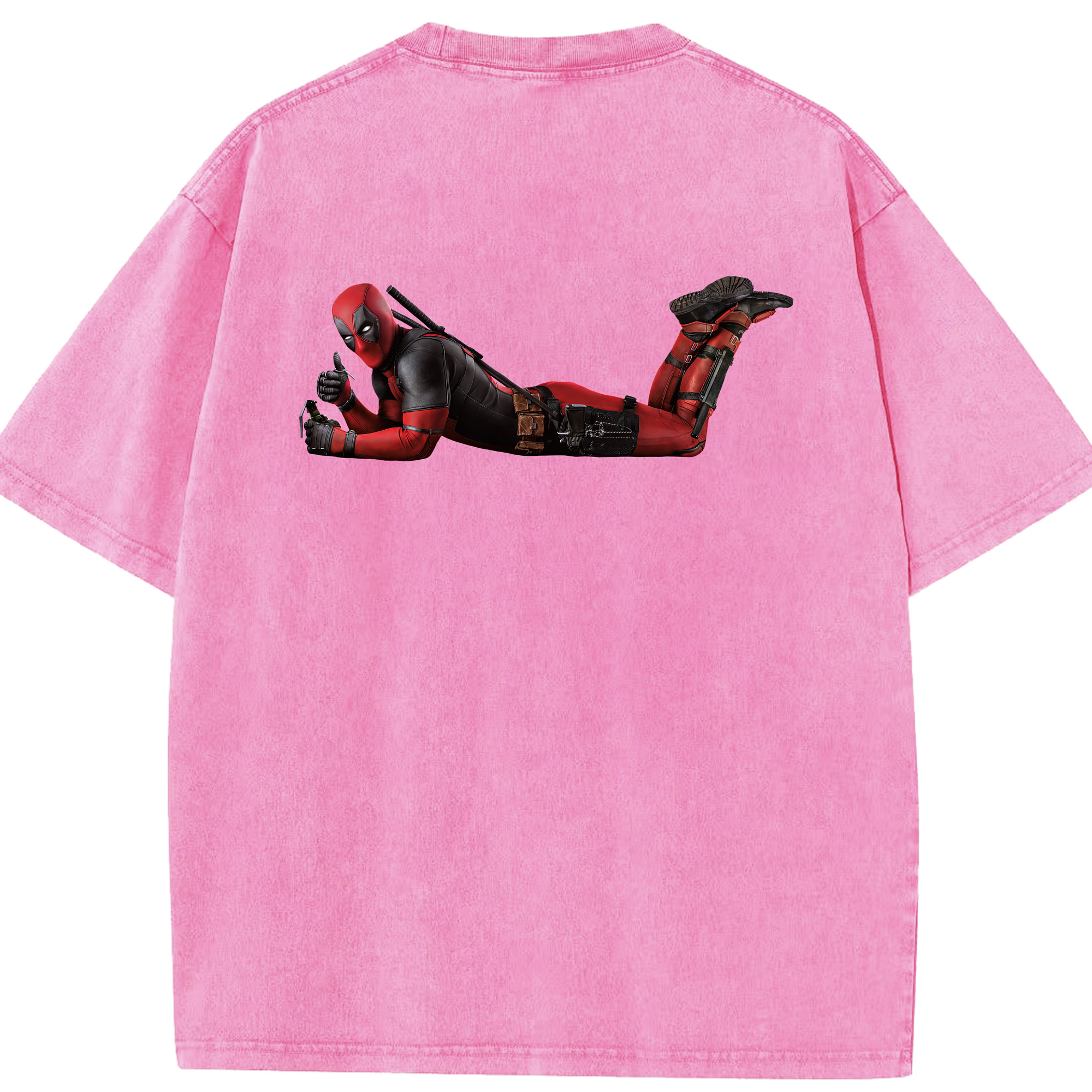 （画像用） Deadpool デッドプール 綿100% ヴィンテージ風 半袖Tシャツ（背面プリント）